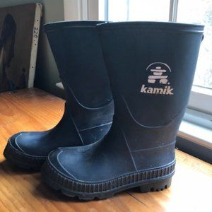 Kamik navy/black kids rain boots